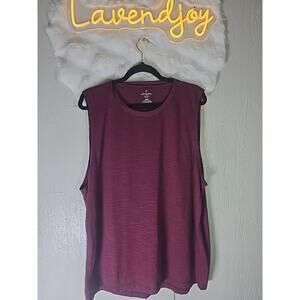 Fabletics Sleeveless Tank Top Quick Dry Workout T-shirt Mens 2X Maroon Sporty